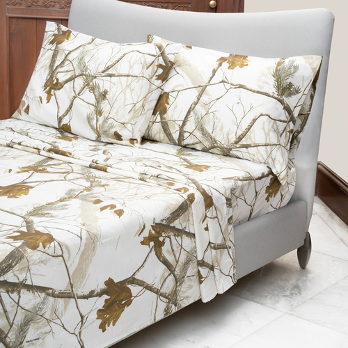 Realtree - All Purpose Snow - Camo Modern Snazzy Sheet Set For Bedding