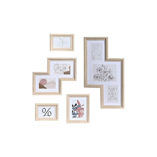 Wall photo frame DKD Home Decor Urban Crystal Natural Multicolour MDF