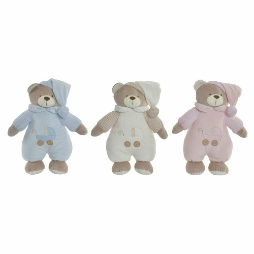 Teddy Bear DKD Home Decor Beige Pink Sky blue Light Pink Metal Musical