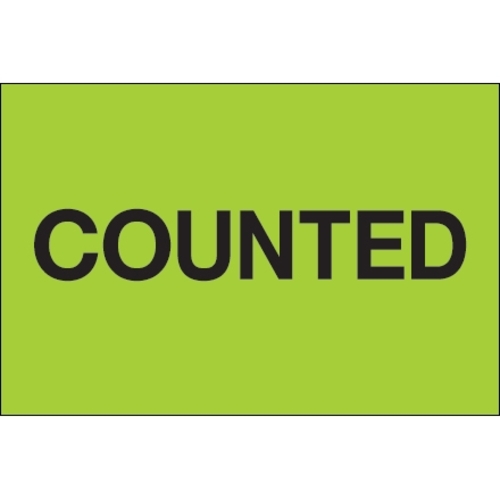 Tape Logic DL1142 2 x 3 in. - Counted Fluorescent Green Labels - Roll 