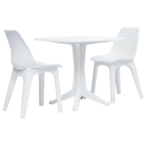 3 Piece Bistro Set Plastic White