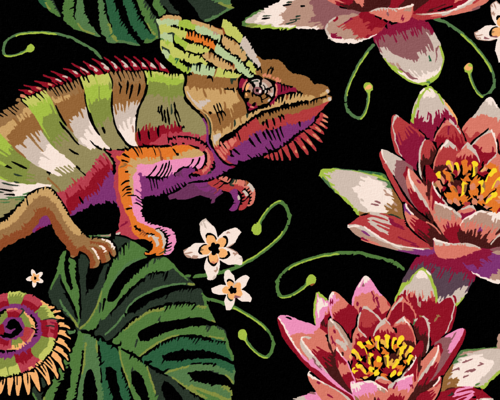 Paint by Numbers - CHAMELEON AMONG WATER LILIES