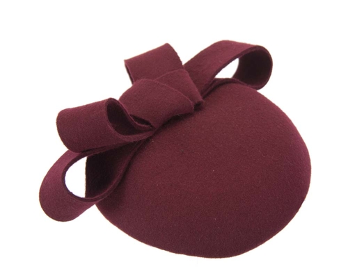Wine felt winter racing pillbox fascinator