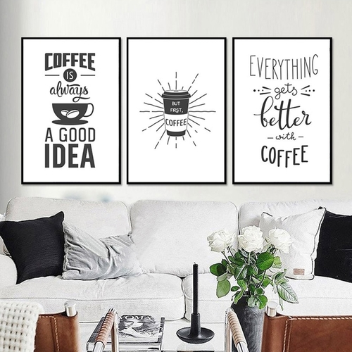 Coffee Canvas Paintings Black and White