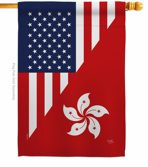 Breeze Decor H108436-BO US Hong Kong Friendship House Flag Regional 28