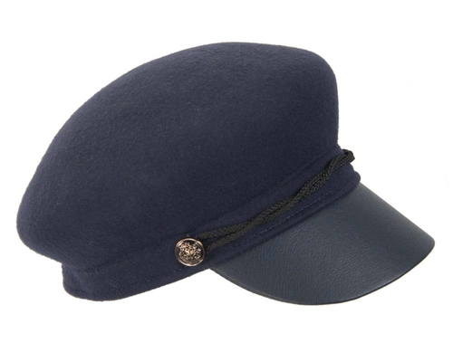 Modern navy ladies felt cap hat