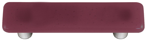 Hot Knobs HK1037-PA Light Plum Rectangle Glass Cabinet Pull - Aluminum