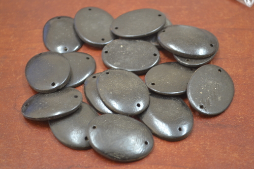 50 Pcs Chocolate Oval Brown Buffalo Bone Sewing Buttons 1 1/4"