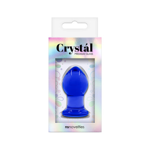 Crystal Glass Anal Plug Small Blue