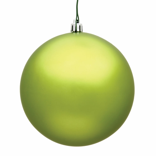 Vickerman N591573DMV 6 in. Lime Matte UV Christmas Ornament Ball - 4 p