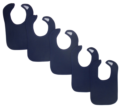 Bambini LS-0196 12.75 x 7.5 in. Baby Bibs, Navy