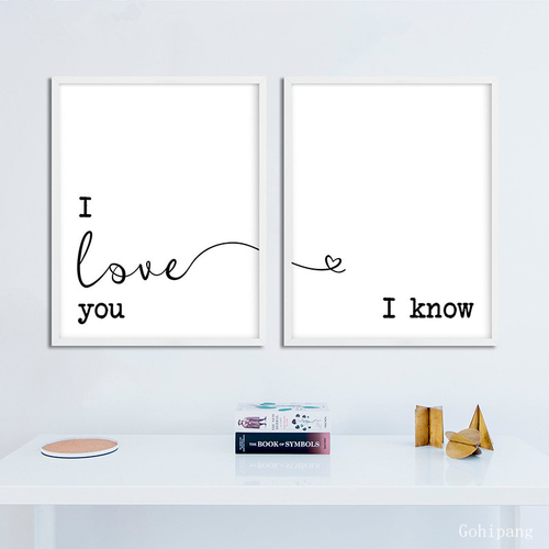 Minimalist Wall Art I Love You I Know Love Gift