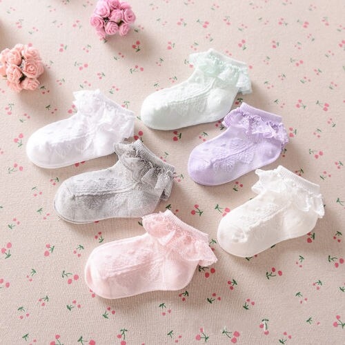 Toddler Baby Girls Lace Ruffle Frilly Ankle Socks