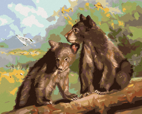 Zuty - Paint by Numbers - BEAR CUBS (D. RUSTY RUST), 40x50 cm