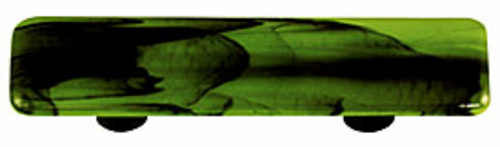 Hot Knobs HK2057-PB Black Swirl Spring Green Rectangle Glass Cabinet P
