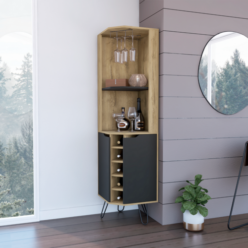 Oak corner bar deals cabinet