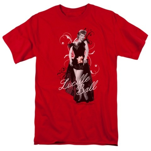 Lucille Ball-Signature Look Short Sleeve Adult 18-1 Tee, Red - Med