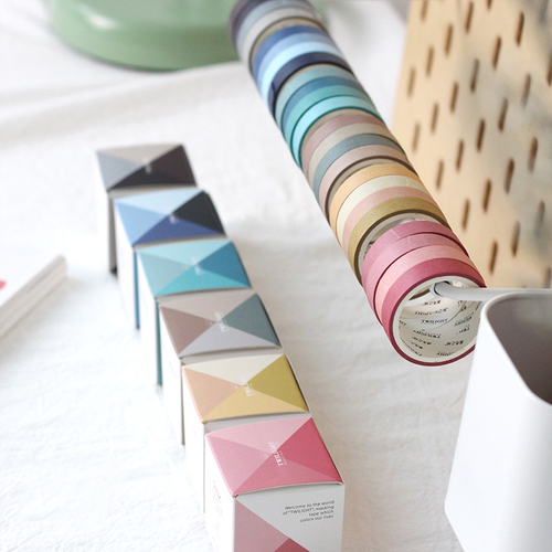 4PCS/Pack Solid Color 9mm*3m Washi Tape Set