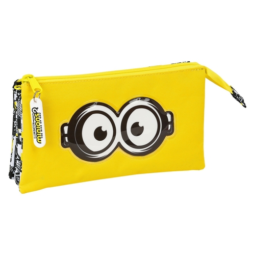 Triple Carry-all Minions M744 Black White Yellow (22 x 12 x 3 cm)