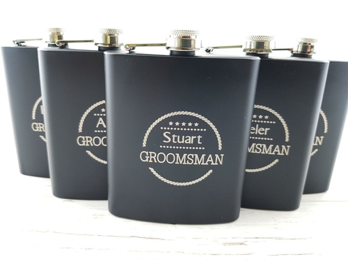 Personalized Flask Gift for Him Dad Husband Groom Groomsmen