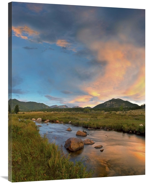 Global Gallery GCS-397030-3040-142 30 x 40 in. Sunset Over River & Pea