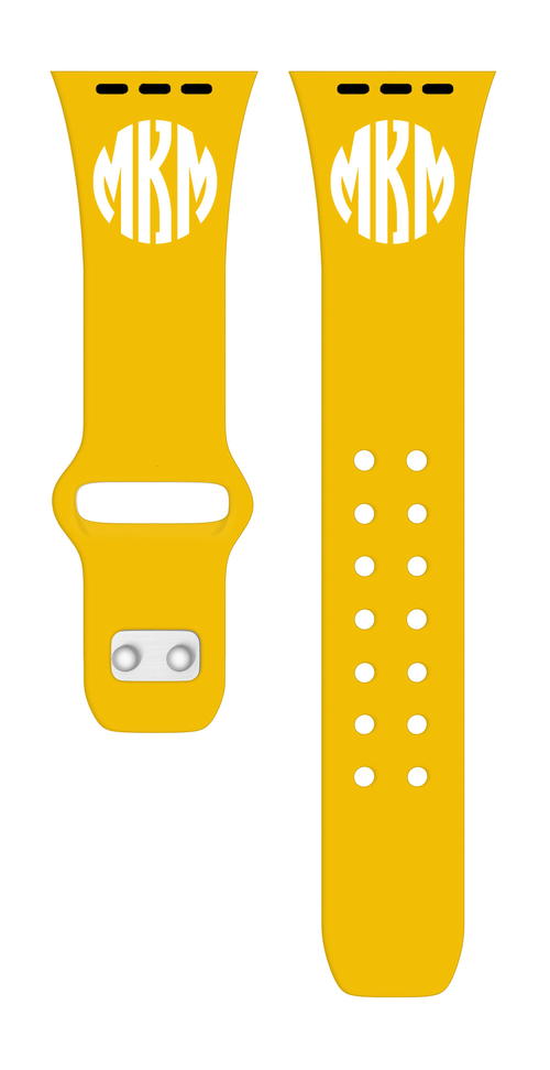 Custom Monogram HD Yellow Watch Band Compatible with Apple Watch