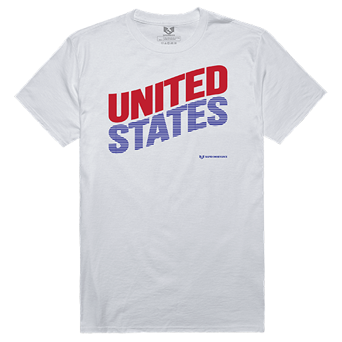 Rapid Dominance RS1-009-WHT-02 United States Graphic Tee, White - 