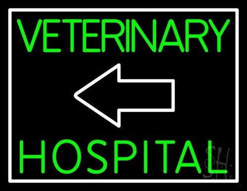 Everything Neon N105-2478 Veterinary Hospital With Arrow LED Neon Sign