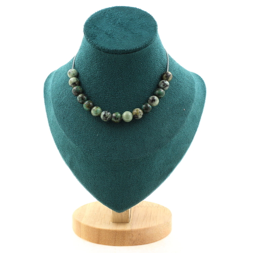 African Turquoise 8 mm 15 beads necklace.