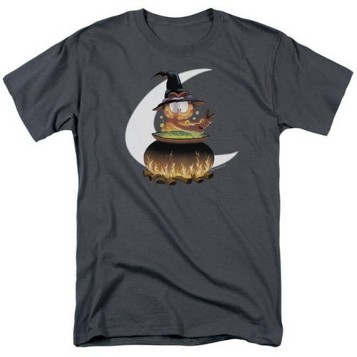 Trevco Garfield-Stir The Pot Short Sleeve Adult 18-1 Tee, Charcoal