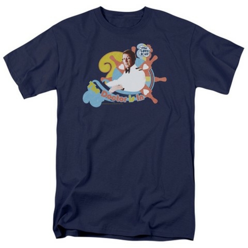 Trevco Love Boat-The Doctor Is In - Short Sleeve Adult 18-1 Tee - Navy