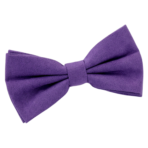 Suede Pre-Tied Bow Tie - Purple