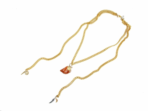 Gold necklace with agate stone