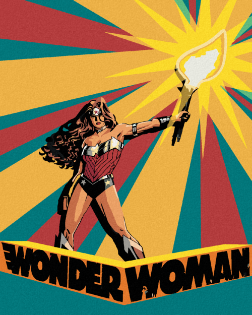 Zuty - Paint by Numbers - WONDER WOMAN AND TORCH POSTER, 40x50 cm