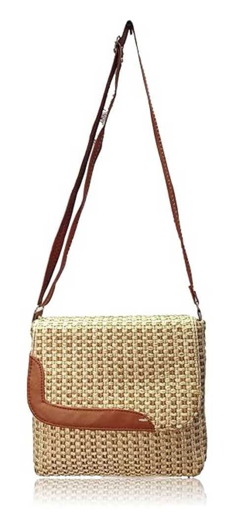 Brown Jute Sling bag Cross body bag for women Handmade sling bag