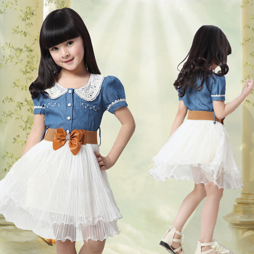 Girls Kids Teenager Princess Denim And Tulle