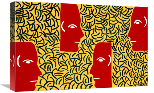 Global Gallery GCS-479466-1624-142 16 x 24 in. Red Faces Art Print - U