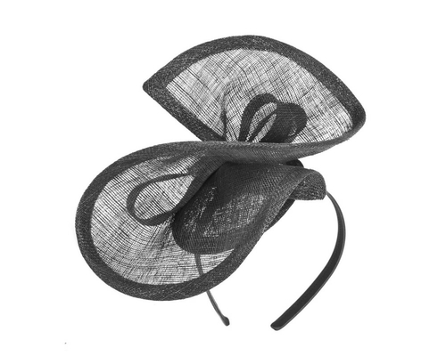 Large black sinamay bow