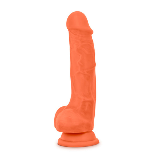 Neo Elite - 7.5 Inch Silicone Dual Density Cock  With Balls - Neon