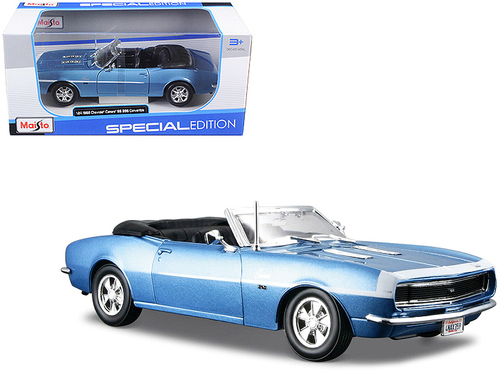 1968 Chevrolet Camaro SS 396 Convertible Blue Metallic with White