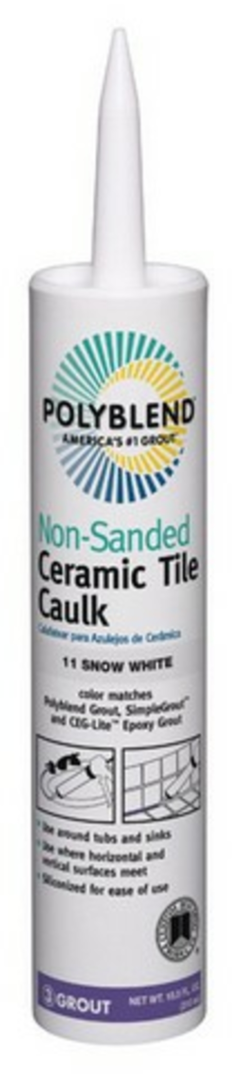 Polyblend PC1110N-6 10.5 oz Tile Caulk in Snow White