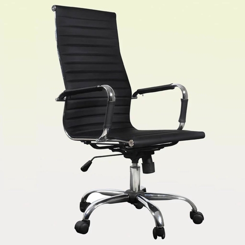 White Leather Office Chair High Back