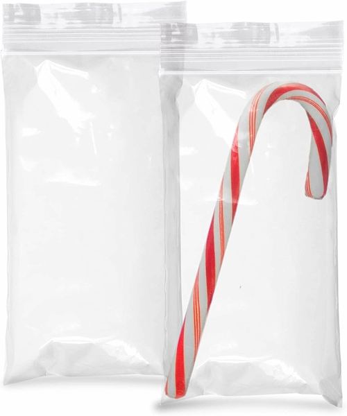 Pack of 100 Zipper Bags, Clear 2 x 5. Ultra Thick Seal Top Bags 2x5.