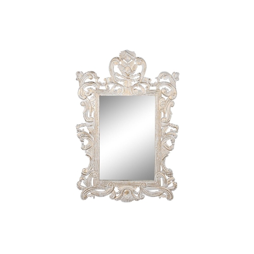 Wall mirror DKD Home Decor White Crystal Mango wood Neoclassical