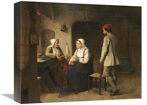 Global Gallery GCS-268078-16-142 16 in. A Peasant Woman Spinning in an