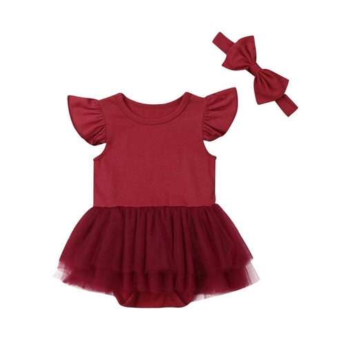 2020 Newborn Infant Kid Baby Girl Red Sleeveless