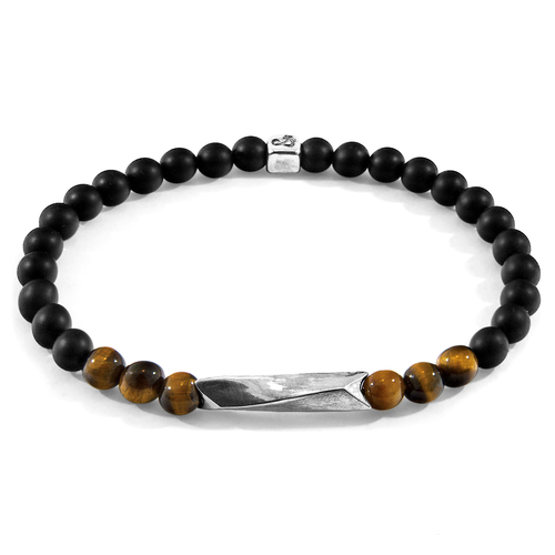 Brown Tigers Eye Orinoco Silver and Stone Bracelet