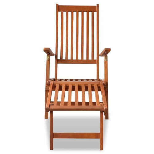 Patio Deck Chair with Footrest Solid Acacia Wood