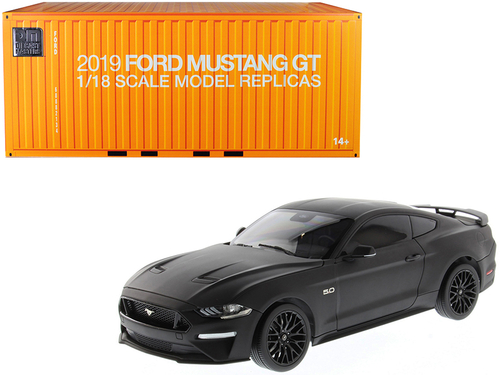 2019 Ford Mustang GT 5.0 Coupe Matt Black 1/18 Diecast Model Car by
