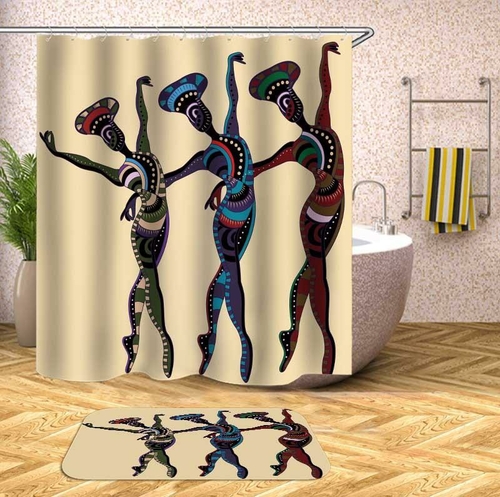 Multi Colored Oriental Ballet Dancing Shower Curtain